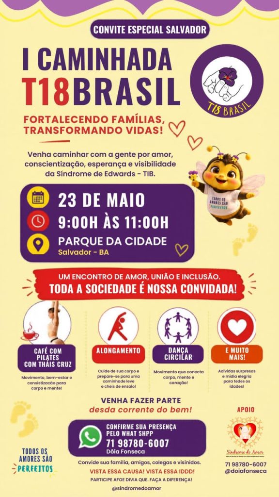 I Caminhada T18 Brasil em Salvador promove inclusão da Síndrome de Edwards