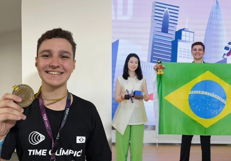 Arthur Alencar, 16, garante ouro para o Brasil na IEO em Shenzhen