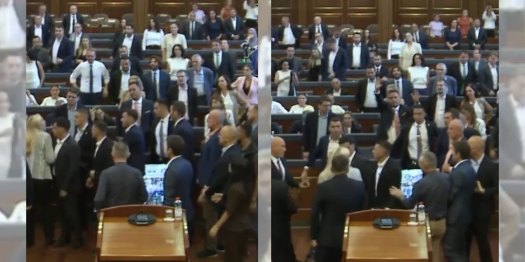 Deputada lança ovos contra primeiro-ministro do Kosovo em sessão do Parlamento
