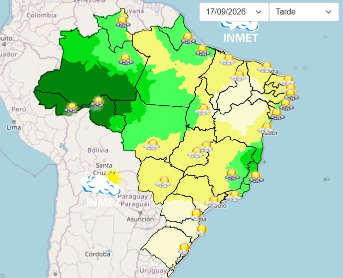 Ar polar derruba temperaturas e causa chuva forte no Sudeste e Sul