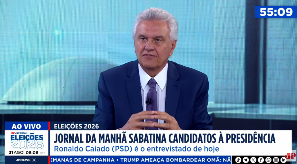 Caiado exige afastamento de Moraes e pede investigação sobre Banco Master