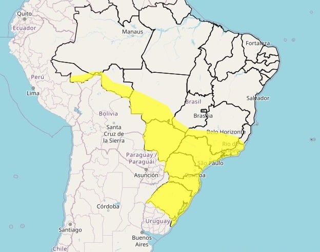 Massa de ar frio derruba temperaturas e coloca 12 estados em alerta